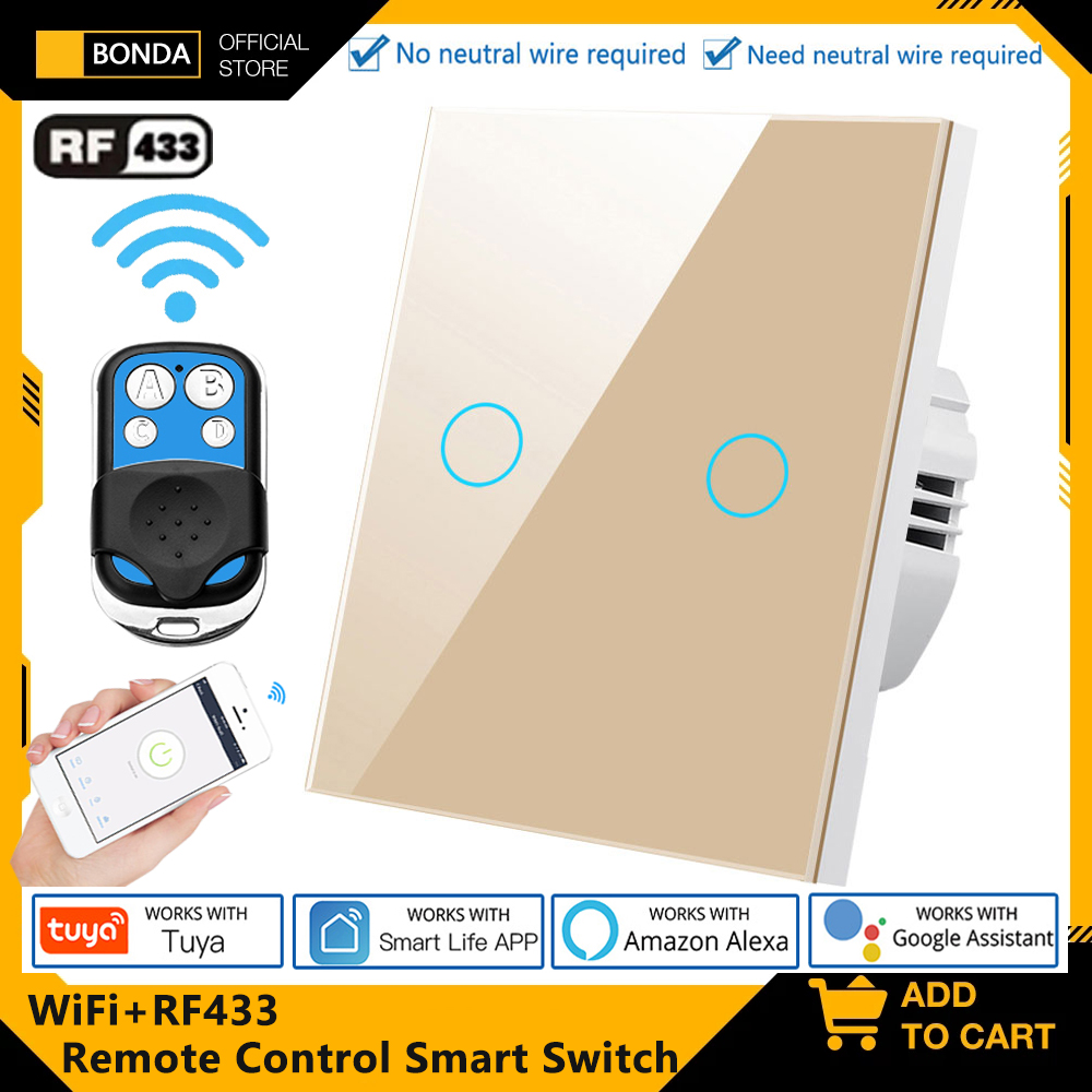Smart Light Switch Wifi - Tuya EU WiFi + RF433 Sakelar