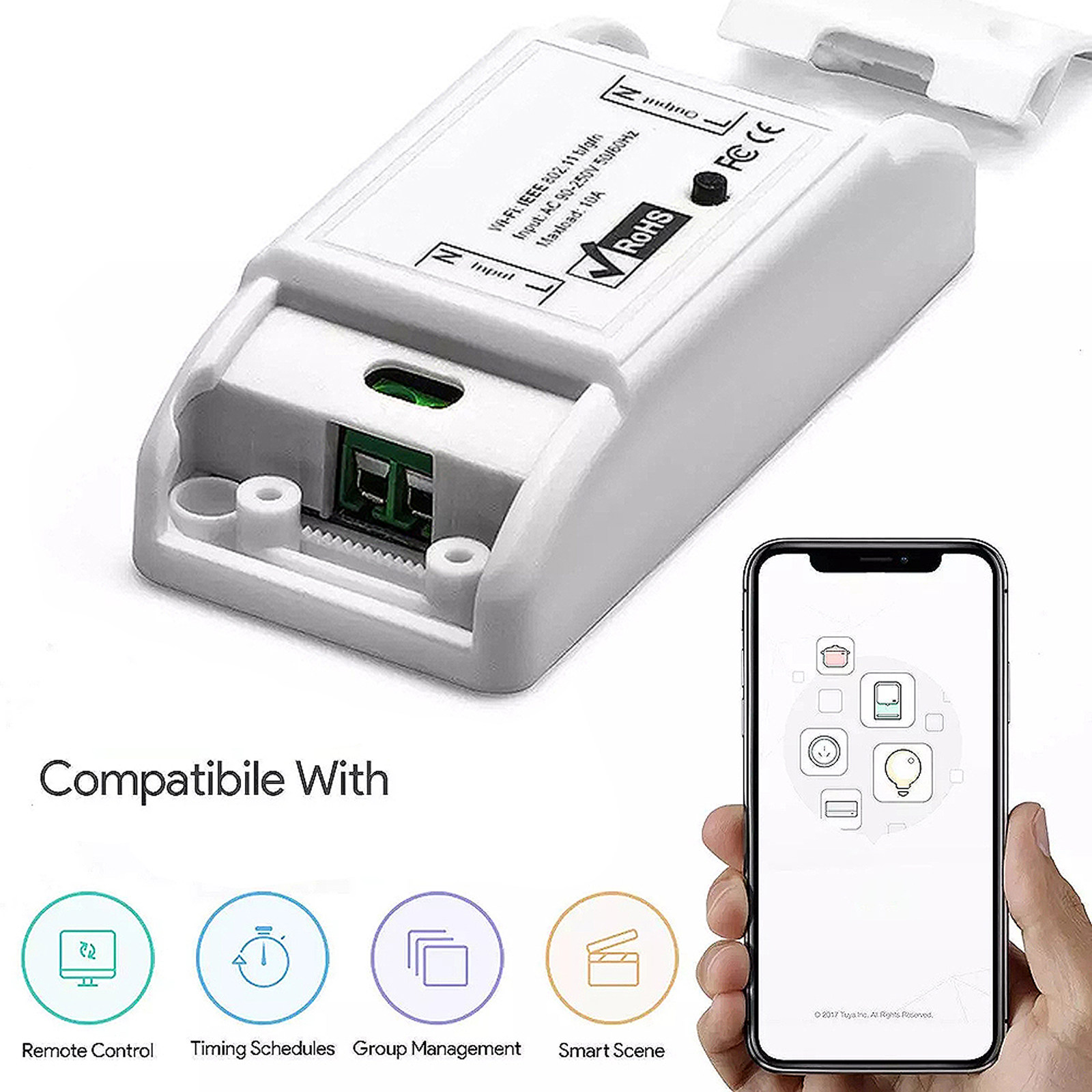 Smart Light Switch Wifi - 1 buah Sakelar Pintar WiFi, Konektor
