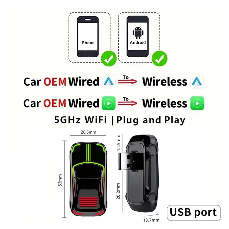 Adaptor Carplay Nirkabel Andro - Wifi Smart Plug ulasan dan harga