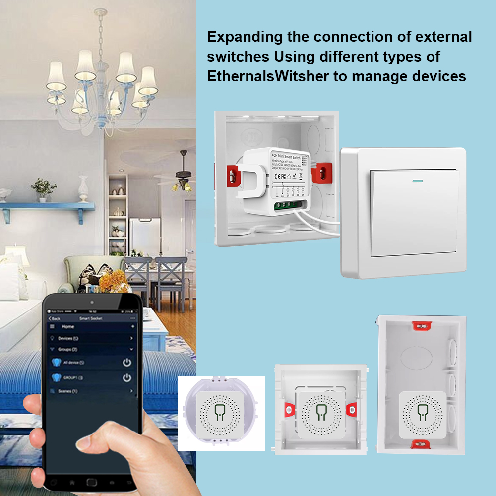 Tuya WiFi Smart Switch 1/2/3/4 - Smart Light Switch Wifi ulasan dan harga