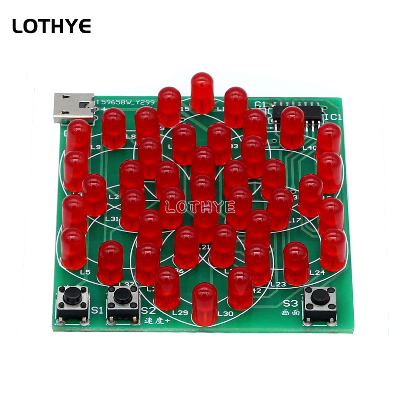 43 LED Multi gaya pola kincir  - Electronics Project Kit ulasan dan harga