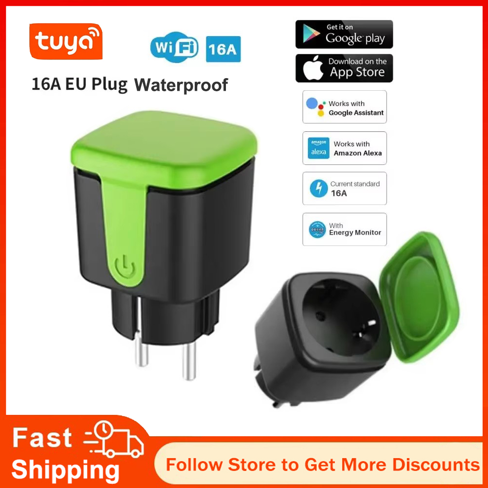 Tuya EU 16A WiFi Smart Waterpr - Wifi Smart Plug ulasan dan harga