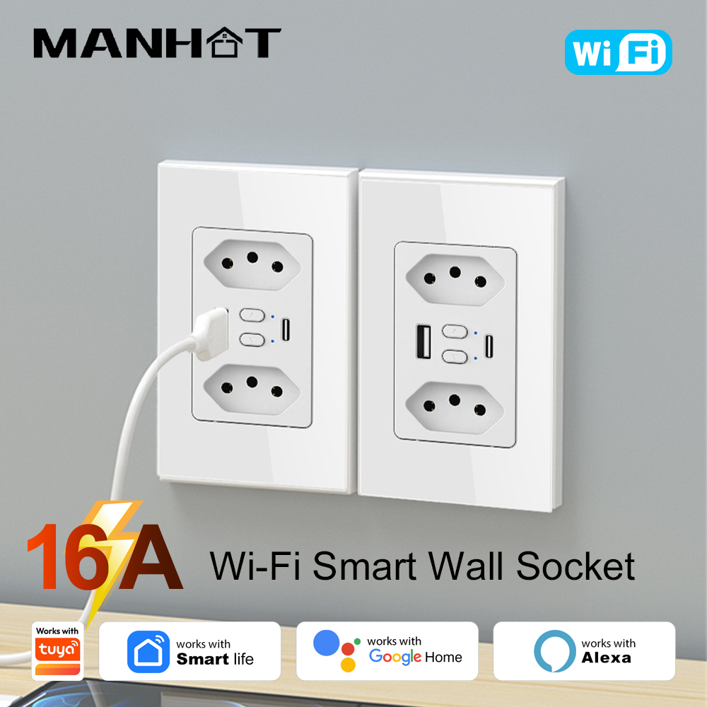 MANHOT Wifi Smart Brazil Socke - Wifi Smart Plug ulasan dan harga