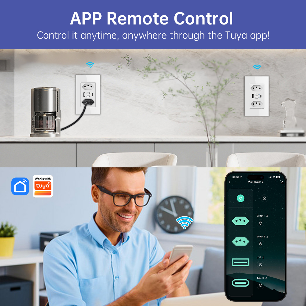 MANHOT Wifi Smart Brazil Socke - Wifi Smart Plug ulasan dan harga