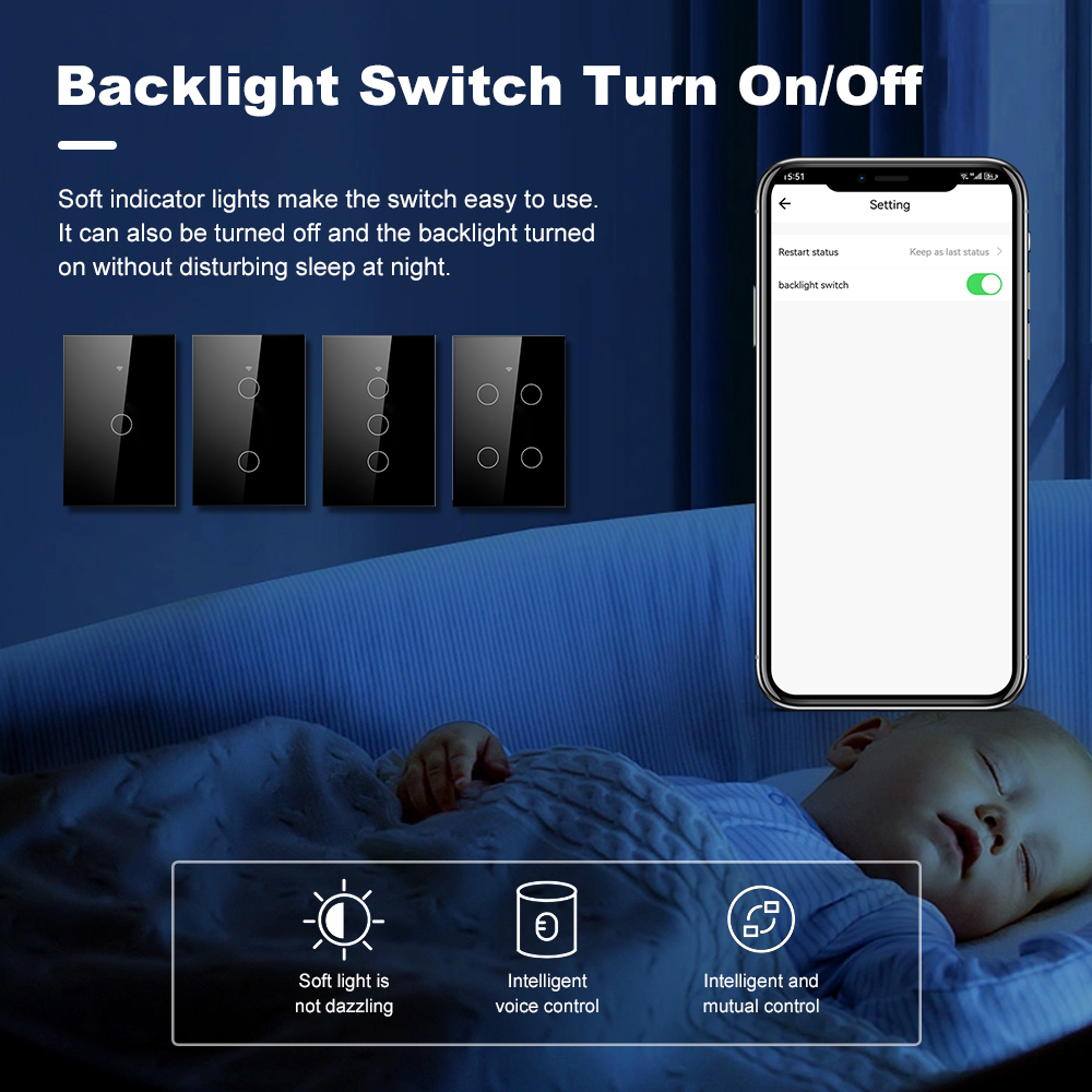 Smart Life Wifi+Bluetooth Touc - Smart Light Switch Wifi ulasan dan harga
