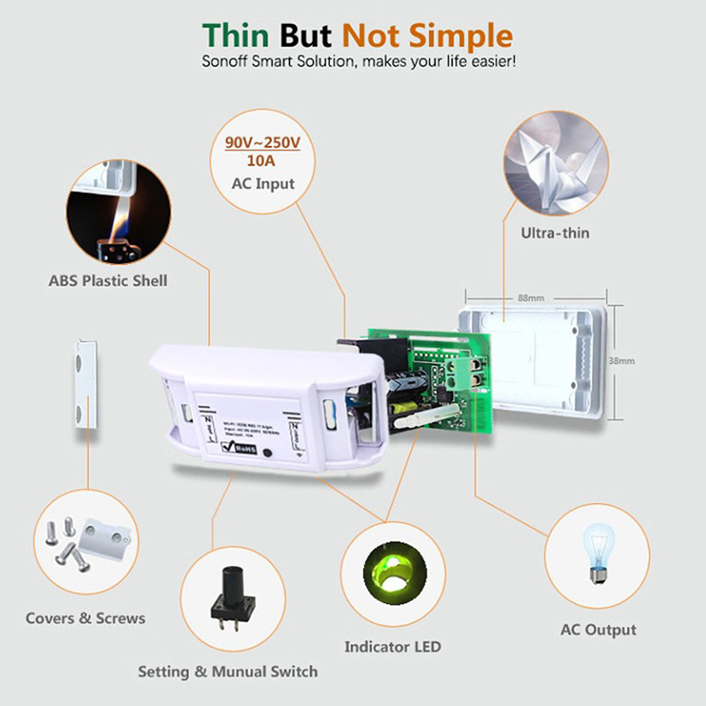 1 buah Sakelar Pintar WiFi, Ko - Smart Light Switch Wifi ulasan dan harga