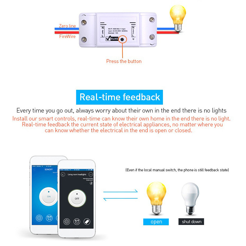 1 buah Sakelar Pintar WiFi, Ko - Smart Light Switch Wifi ulasan dan harga