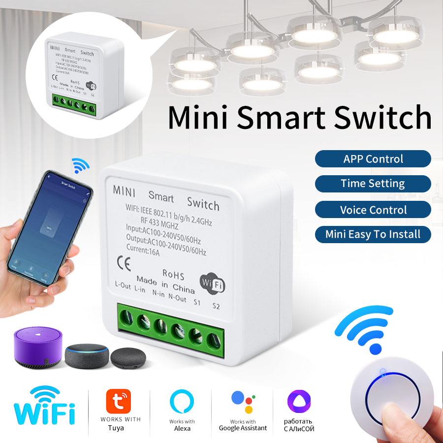 RF433Mhz 16A/20A Tuya WiFi Sma - Smart Light Switch Wifi ulasan dan harga